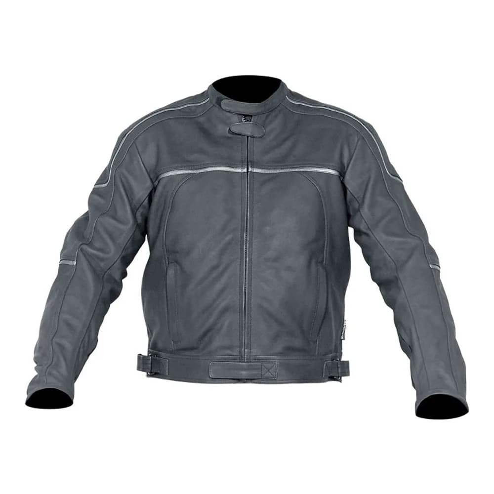 Genuine Grey Leather Motorcycle Jacket