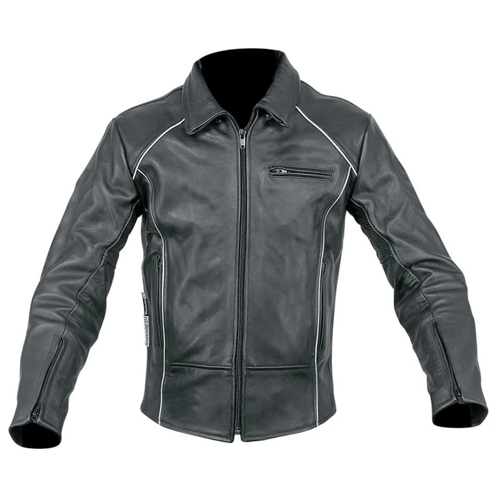 Custom Wholesale Black Leather Riding Jacket