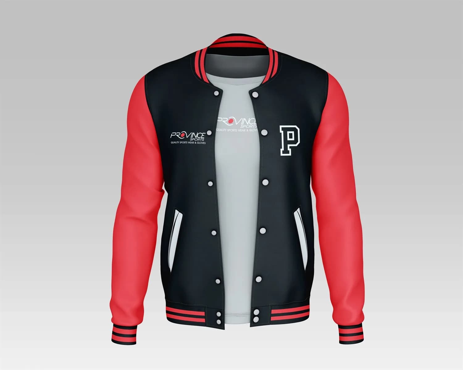Black and Red Custom Varsity Jacket
