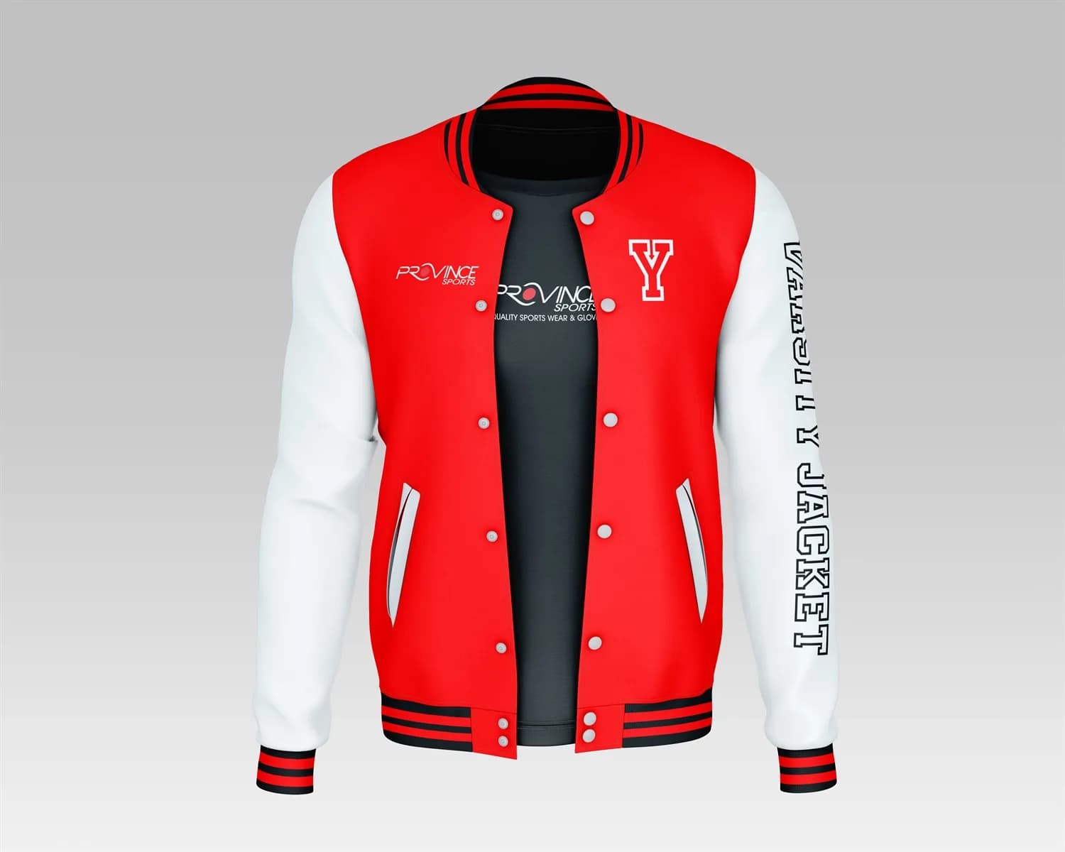 Red and White Custom Varsity Jacket