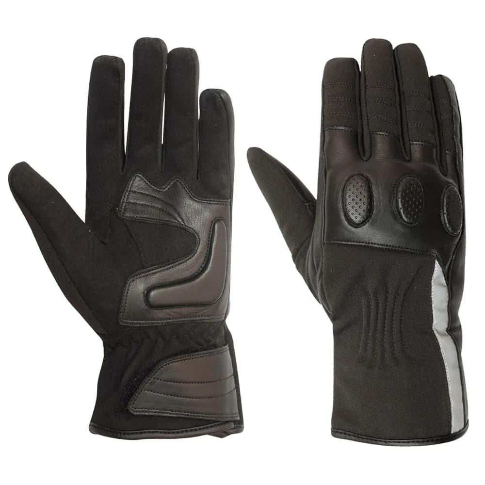 Black Textile Mesh Riding Gloves
