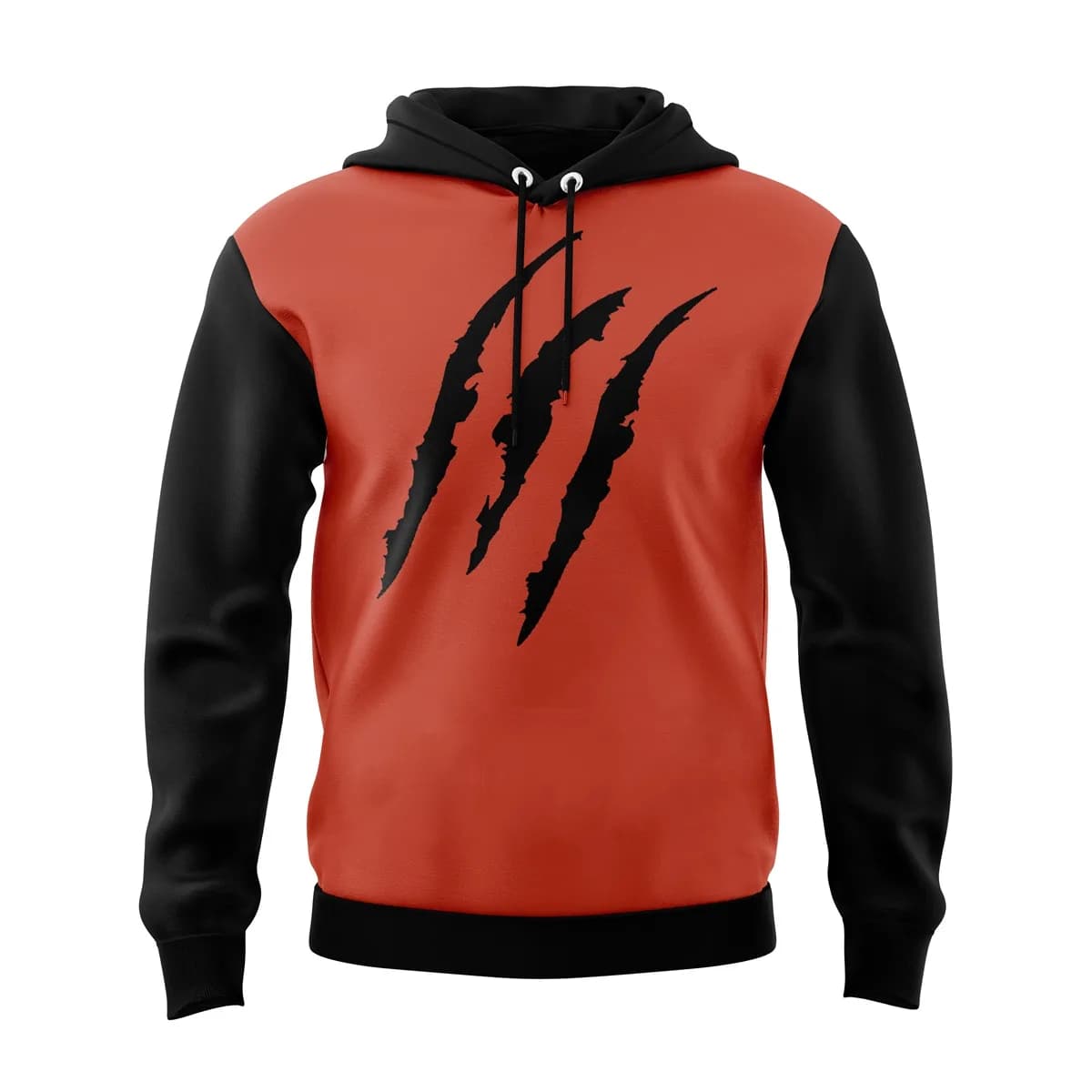 Orange and Black Claw Mark Sublimated Hoodie