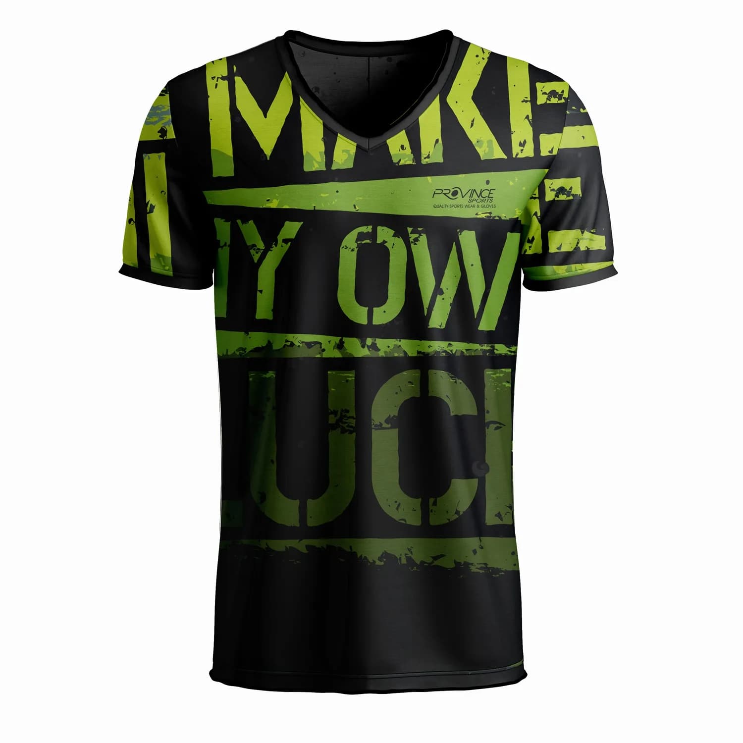 Black Lime Green Make My Own Luck Sublimated T-Shirt