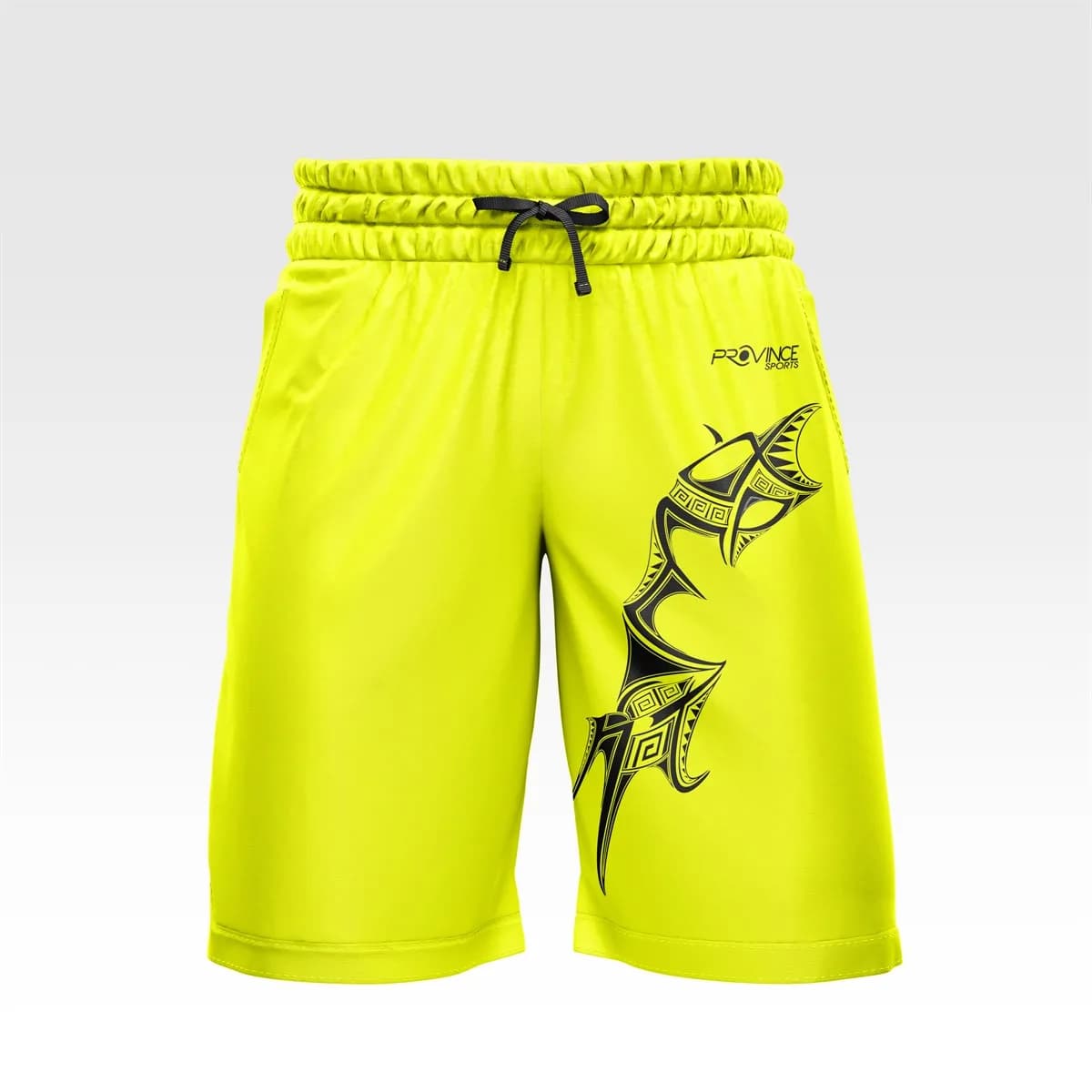 Neon Yellow Tribal Graphic Sublimated Shorts