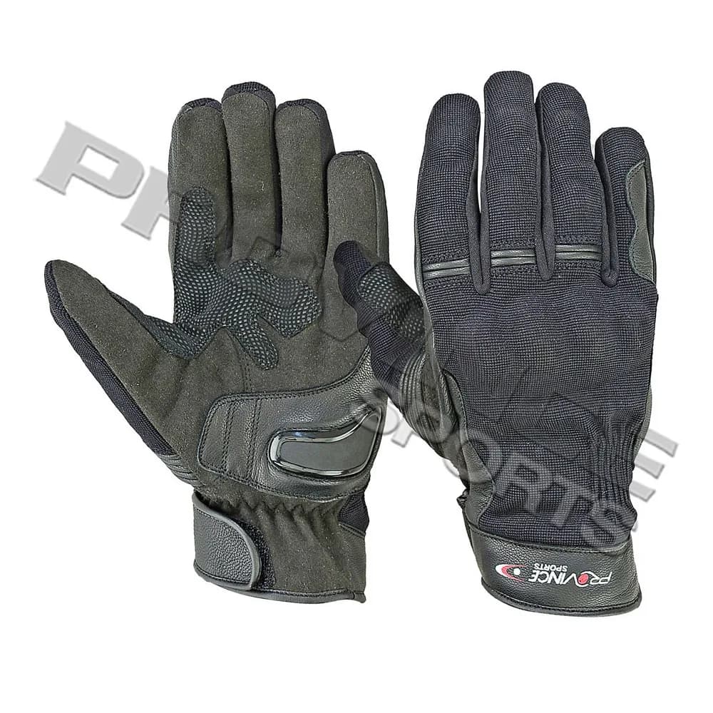 Black Textile Mesh Motorcycle Gloves