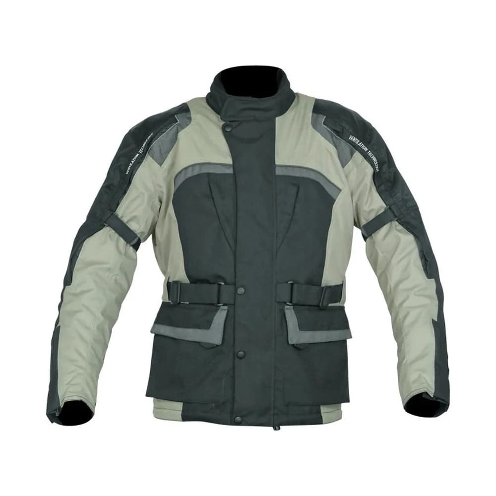 Charcoal and Beige Textile Motorcycle Touring Jacket