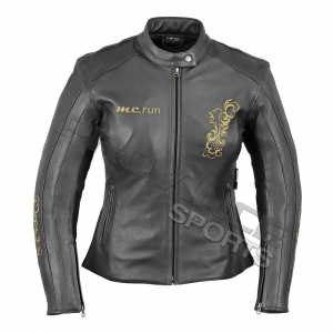 Ladys Leather Jacket Zippers-PS-10008